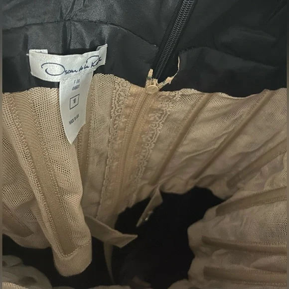 Oscar de la Renta Black Gold/Silver One Shoulder Dress Formal Evening New Years - Picture 10 of 12